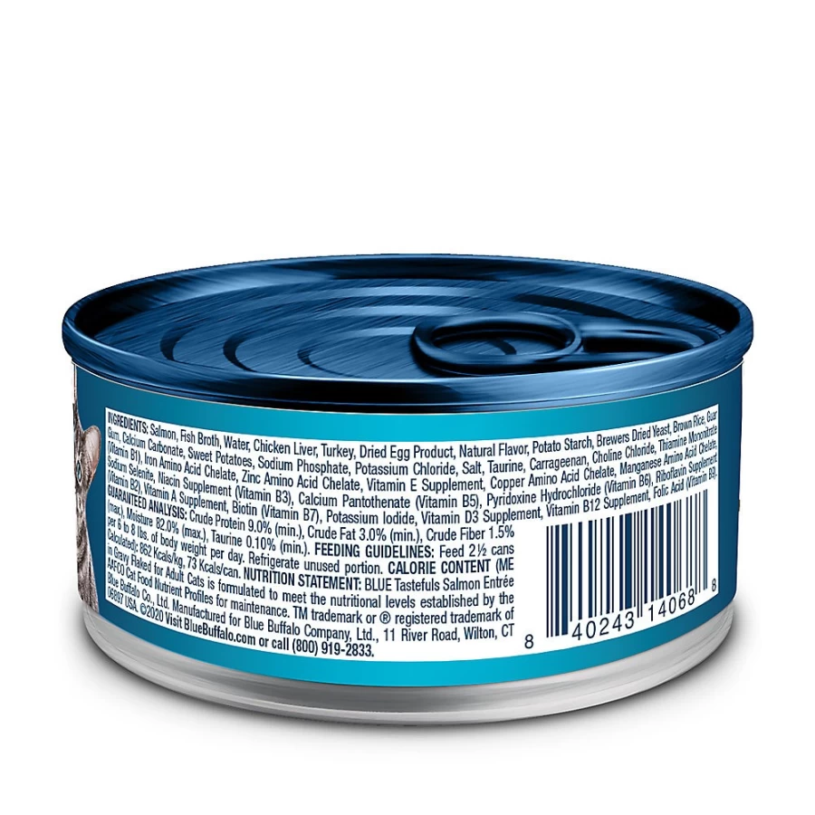 PetSmart Blue Buffalo Tastefuls Flaked Wet Cat Food, Natural Salmon Recipe for Cats