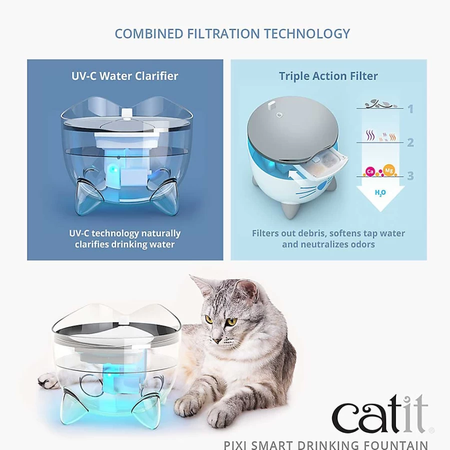 PetSmart Catit PIXI Smart Cat Water Fountain - Automatic Drinking Fountain for Cats
