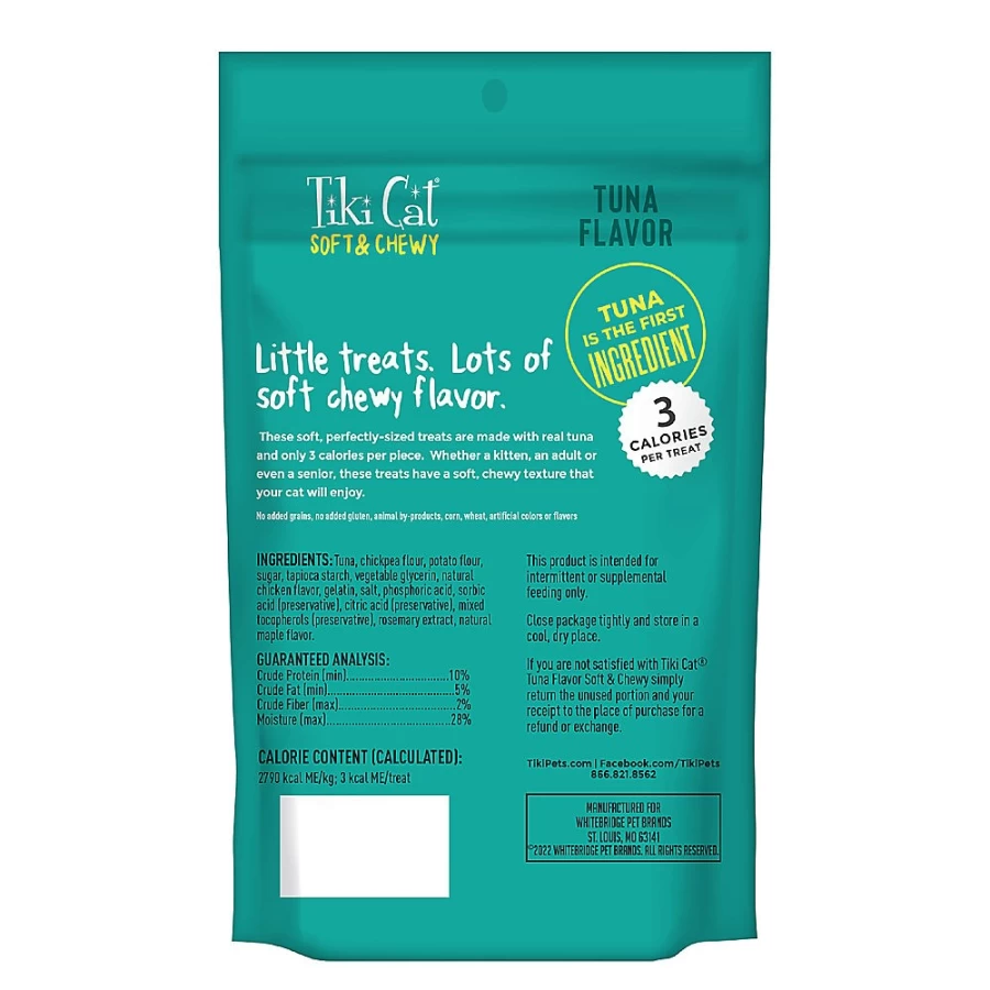 PetSmart Tiki Cat Grain-Free Soft & Chewy Cat Treats - No Gluten, Healthy Snacks for Cats