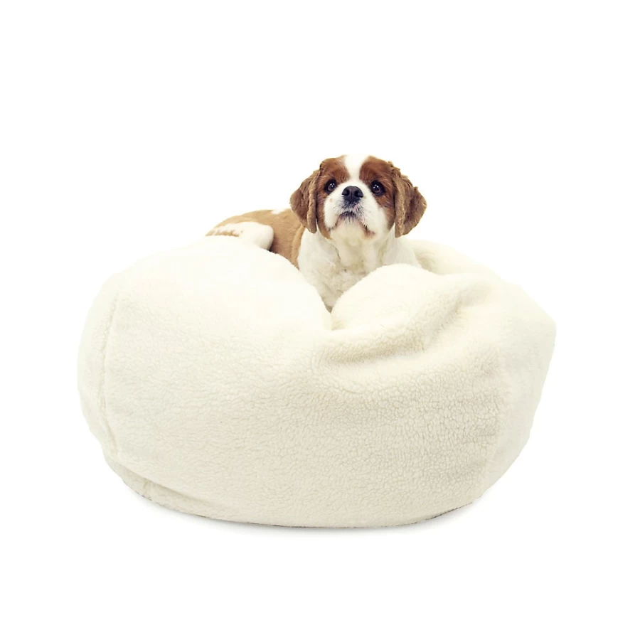 PetSmart Carolina Pet Company Sherpa Puff Ball Dog Bed - Plush & Cozy Pet Sleeping Spot