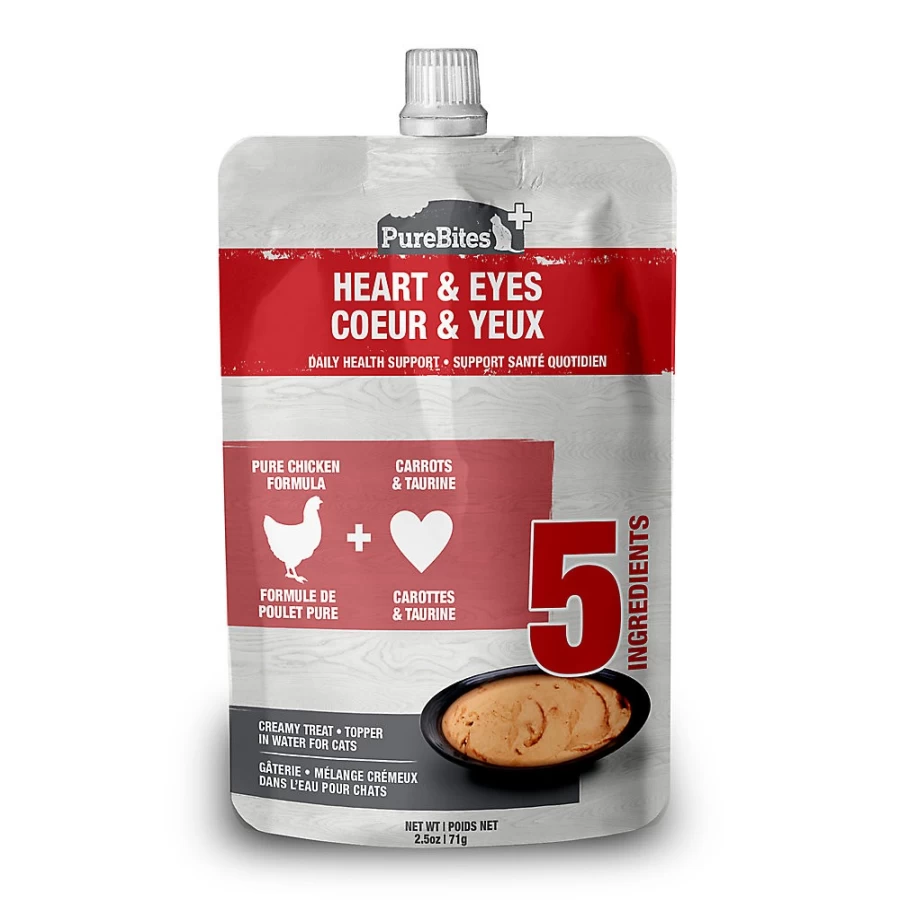 PetSmart PureBites Plus Squeezables Heart & Eye Care Cat Food Topper - Healthy Cat Treats