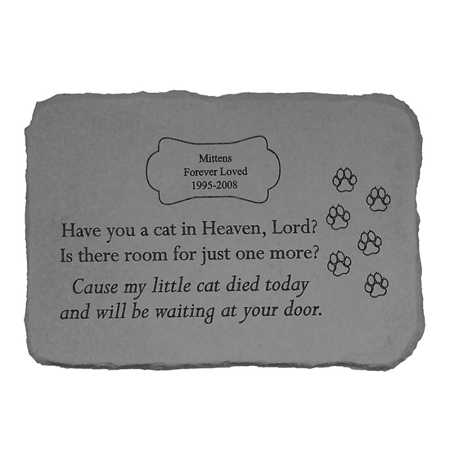"PetSmart Kay Berry Personalized Cat Memorial Stone - 'Have You A Cat In Heaven' Pet Grave Marker"