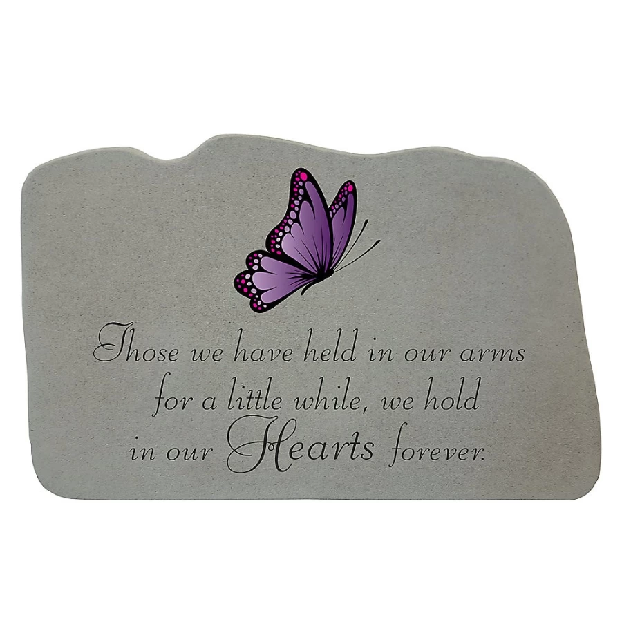 "PetSmart Purple Butterfly Memorial Stone - Kay Berry 'Hold In Our Hearts Forever' Pet Tribute"