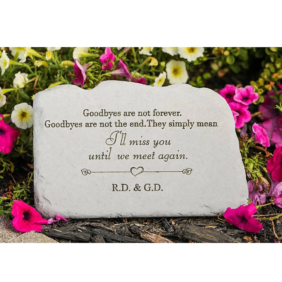 "PetSmart Personalized Kay Berry Pet Memorial Stone - Goodbyes Are Not Forever"