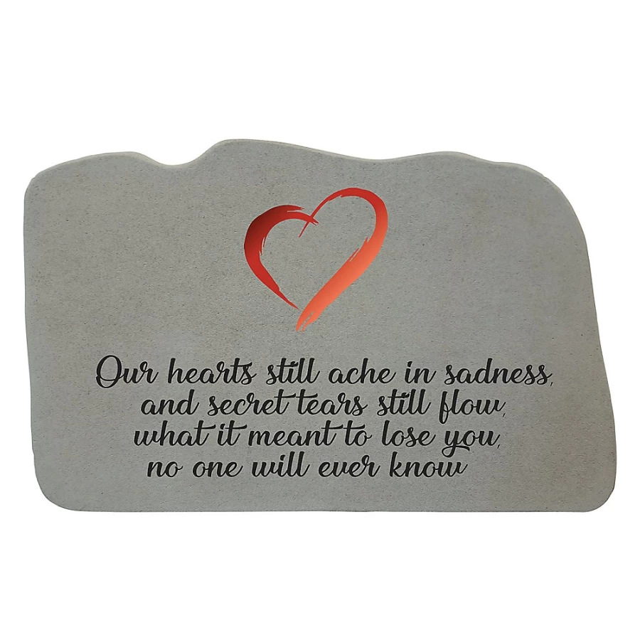 "PetSmart Kay Berry Memorial Stone - Red Heart Pet Memorial for Grieving Pet Owners"