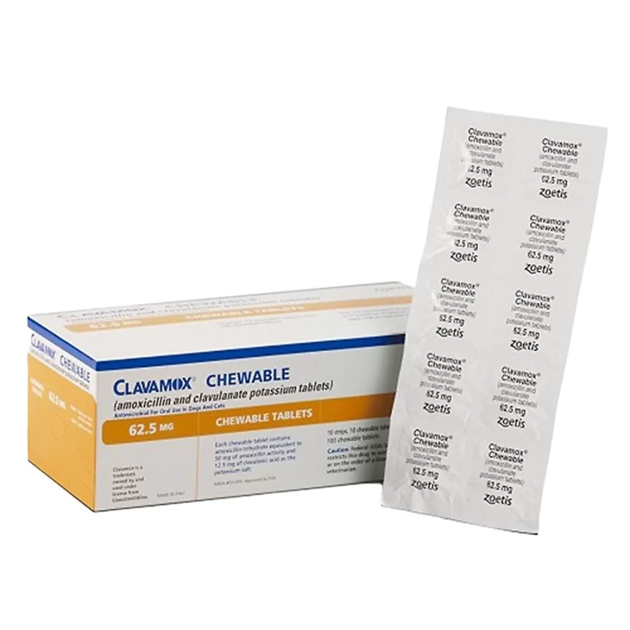 PetSmart Clavamox Chewable Tablets for Dogs & Cats - 62.5mg, 125mg, 250mg, 375mg Dosages - Antibiotic Treatment