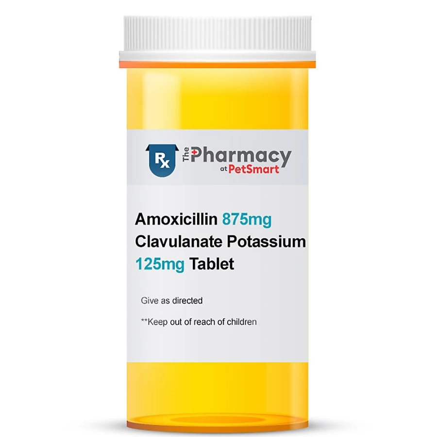 PetSmart Amoxicillin 875 mg + Clavulanate Potassium 125 mg Tablet for Bacterial Infections