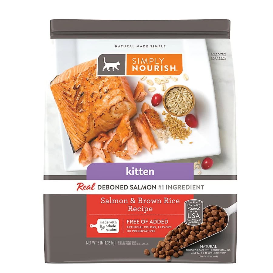 PetSmart Simply Nourish Salmon & Grain Indoor Kitten Dry Cat Food - Natural Recipe