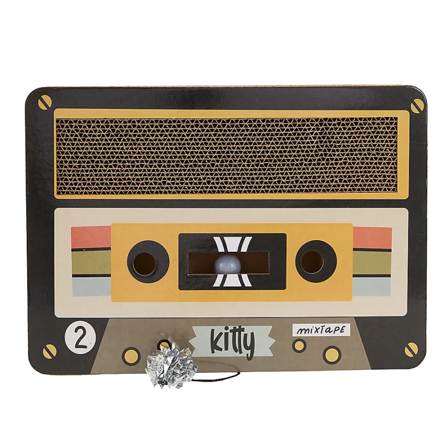 PetSmart Whisker City Mixed Tape Cassette Cat Scratcher Cardboard Toy for Indoor Cats