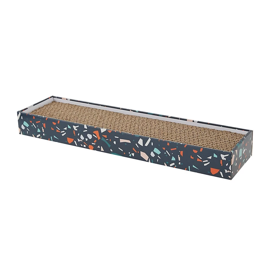 PetSmart Whisker City Navy Blue Terrazzo Cat Scratcher with Catnip - Single-Wide Cat Scratching Pad