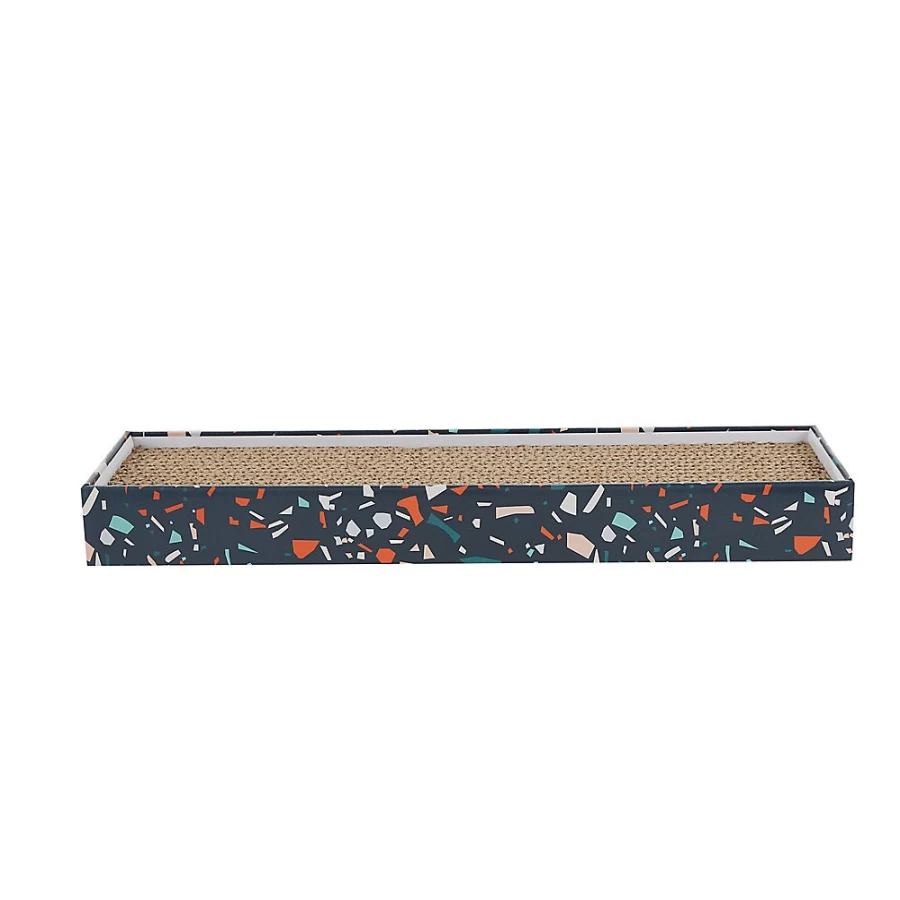 PetSmart Whisker City Navy Blue Terrazzo Cat Scratcher with Catnip - Single-Wide Cat Scratching Pad