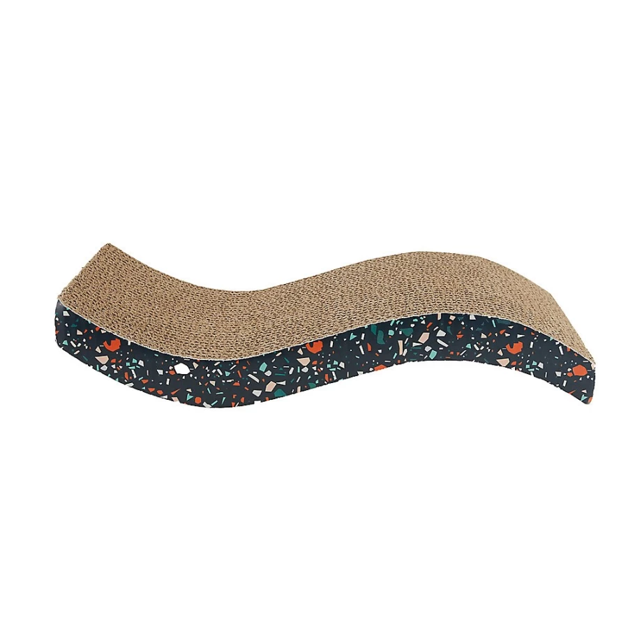 PetSmart Whisker Navy Blue Terrazzo Wave Cat Scratcher Cardboard for Indoor Cats