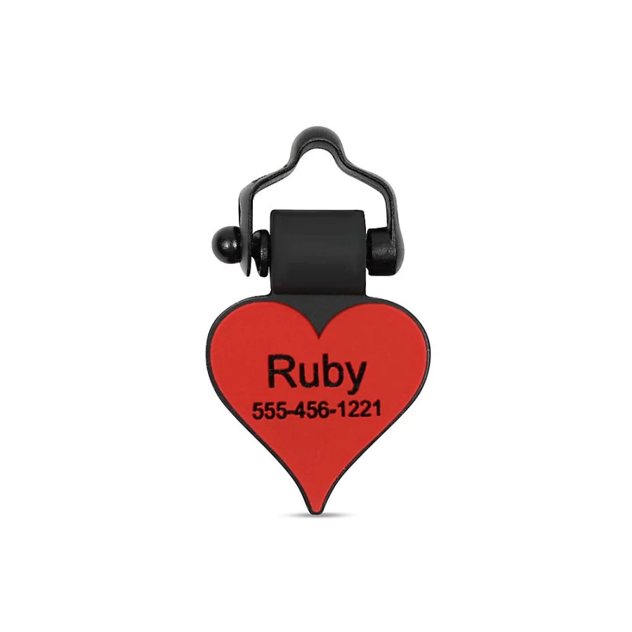 PetSmart Personalized Silicone Heart ID Tag for Dogs & Cats - Silent Pet Tag by SiliDog