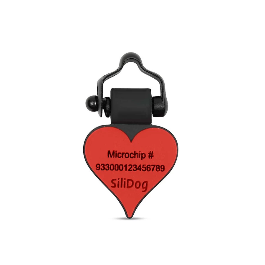PetSmart Personalized Silicone Heart ID Tag for Dogs & Cats - Silent Pet Tag by SiliDog