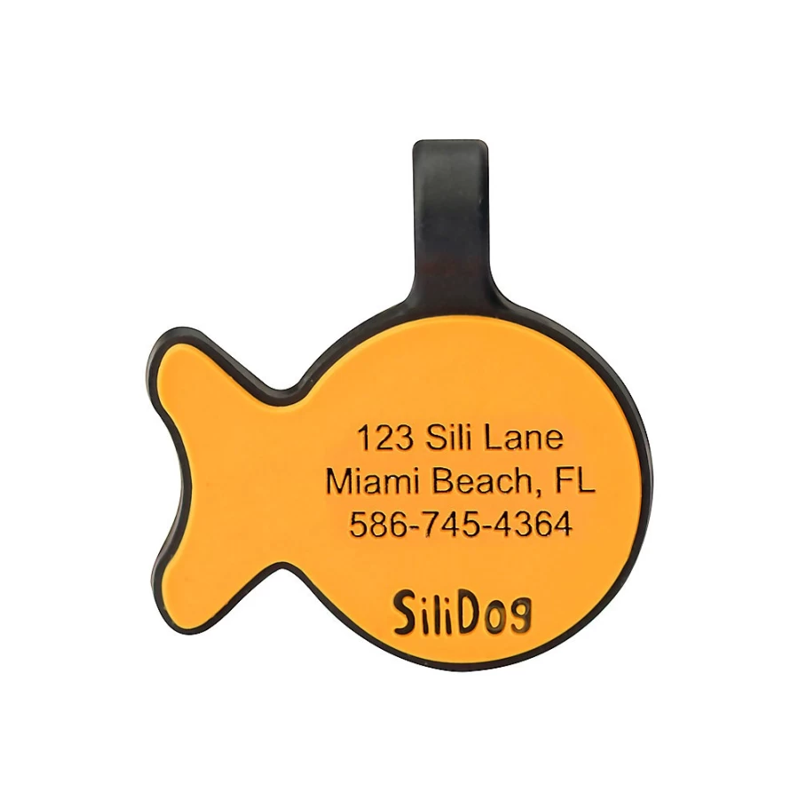 PetSmart Personalized Silicone Dog Tag - Silent Pet ID Tag for Dogs and Cats, Goldfish Design