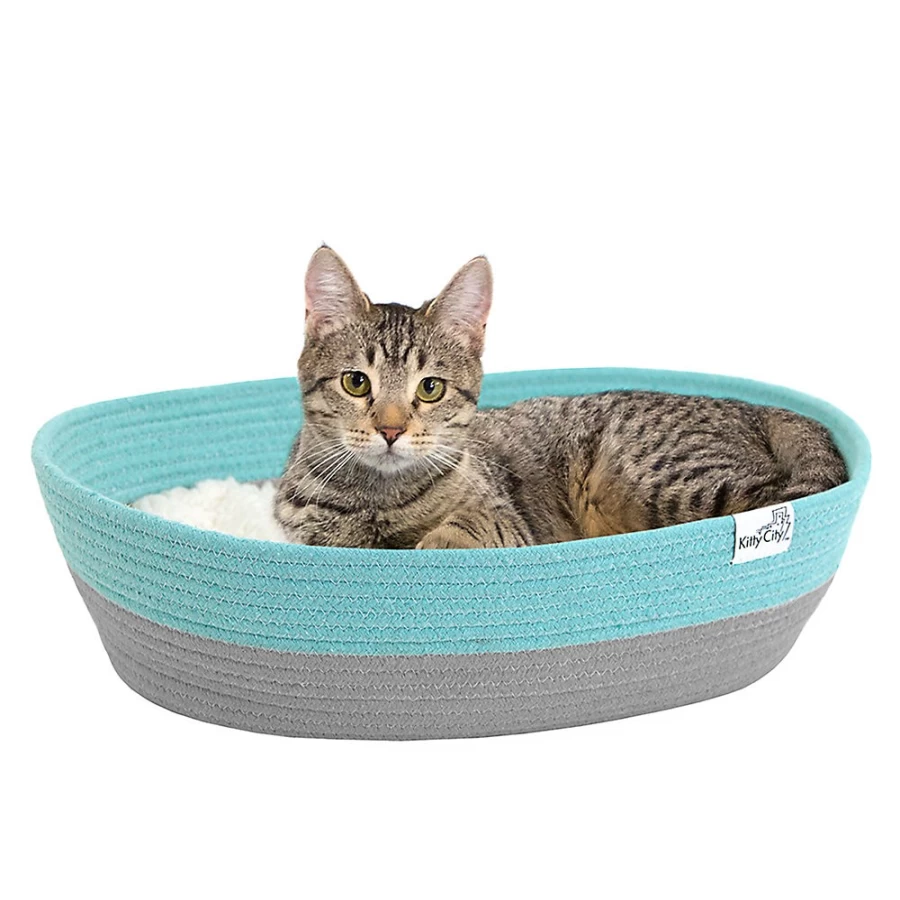 PetSmart Kitty City Premium Woven Cat Bed - Cozy & Durable Pet Sleeping Basket for Indoor Cats