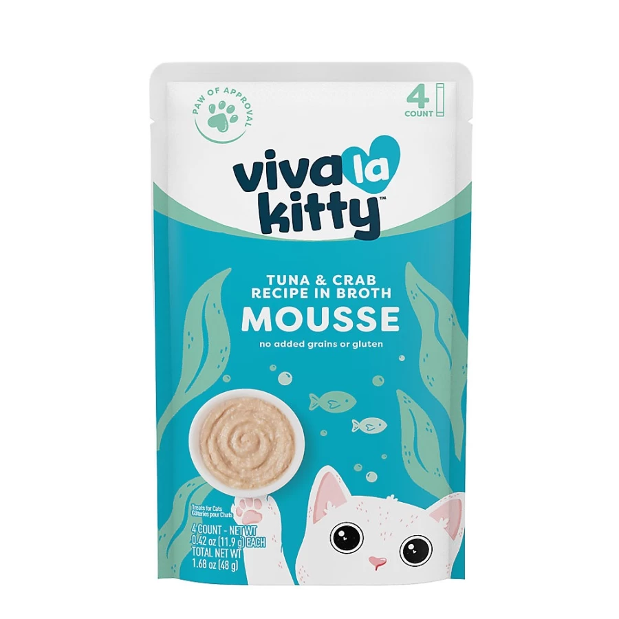 PetSmart Viva La Kitty Grain-Free Mousse Cat Treats for Cats - Delicious Soft Texture