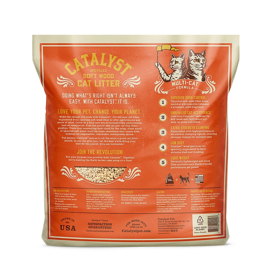 PetSmart Catalyst Clumping Multi-Cat Scented Litter - Upcycled Soft Wood, Lightweight, Low Dust, Natural Odor Control