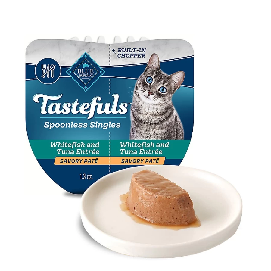 PetSmart Blue Buffalo Tastefuls Spoonless Singles Adult Wet Cat Food - Natural Whitefish & Tuna Pate