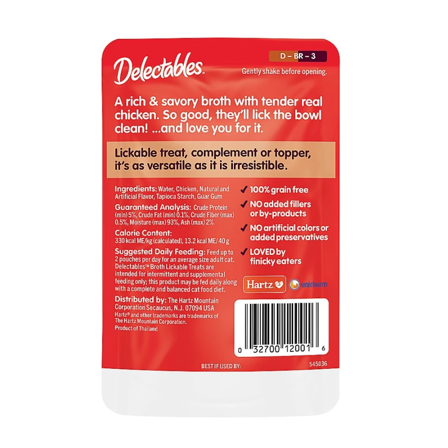 PetSmart Hartz Delectables Savory Broths Chicken Flavor Liquid Cat Treats