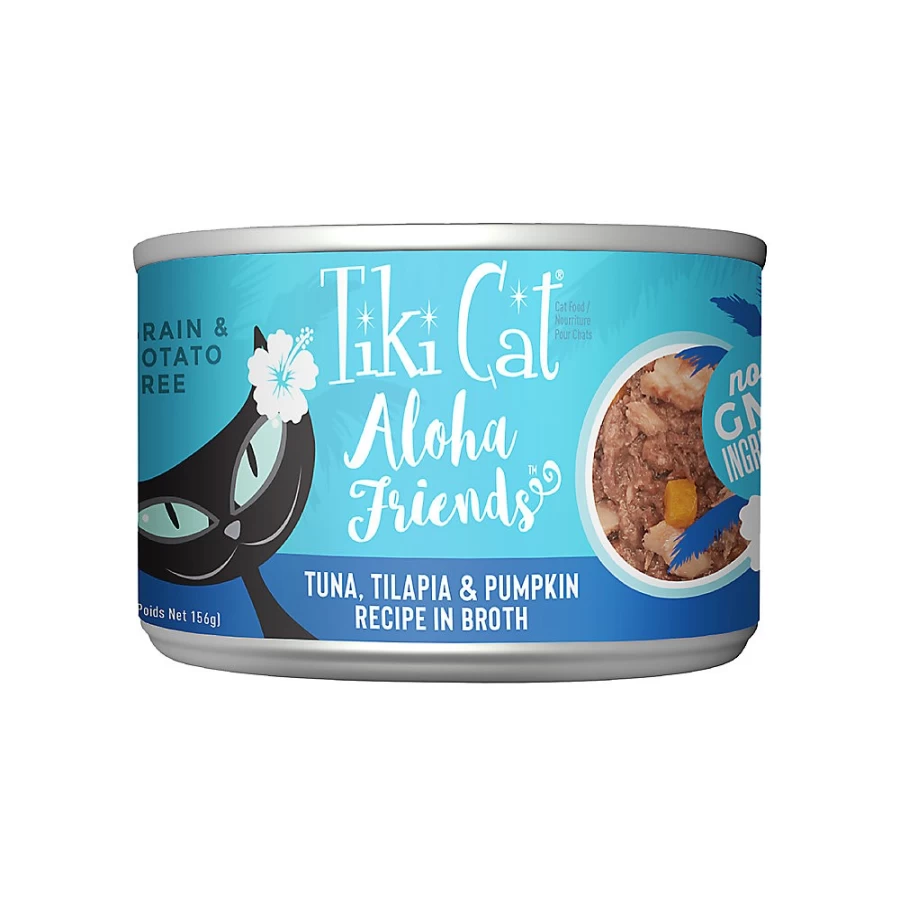 PetSmart Tiki Cat Aloha Friends Grain-Free Wet Cat Food - Non-GMO, Potato Free, 5.5oz Can, Healthy Natural Ingredients
