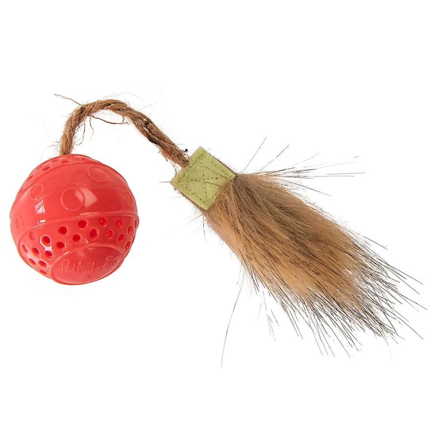 PetSmart Soft Touch Dental Ball Cat Toy - Bobble Ball with Faux Fur Tail for Play & Teeth Cleaning