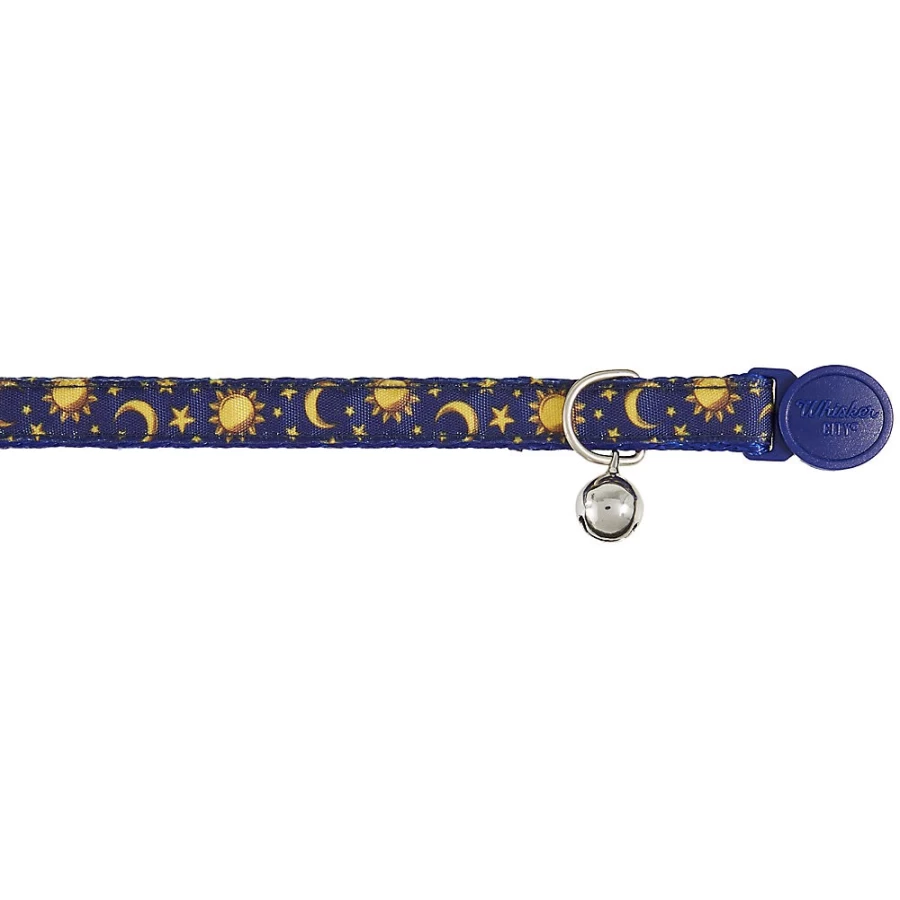 PetSmart Whisker City Moons & Stars Breakaway Kitten Collar - Safe Adjustable Cat Collar with Reflective Stripes