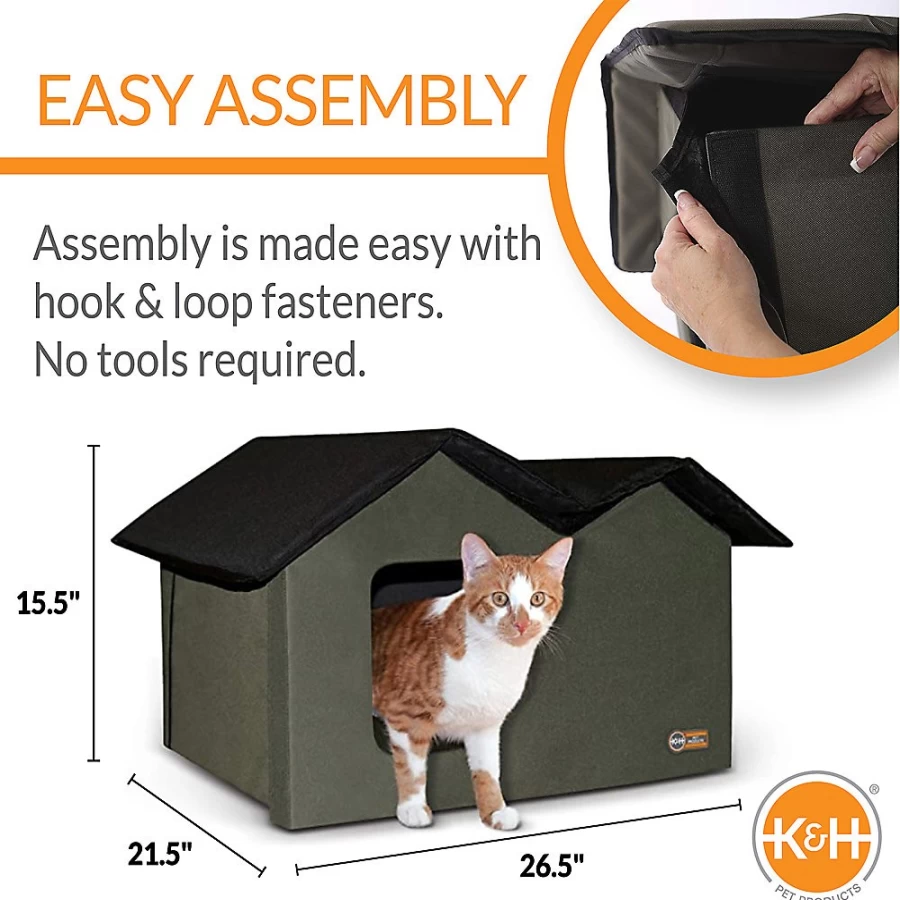 PetSmart Extra-Wide Outdoor Kitty House for Cats – Unheated Weather-Resistant Shelter