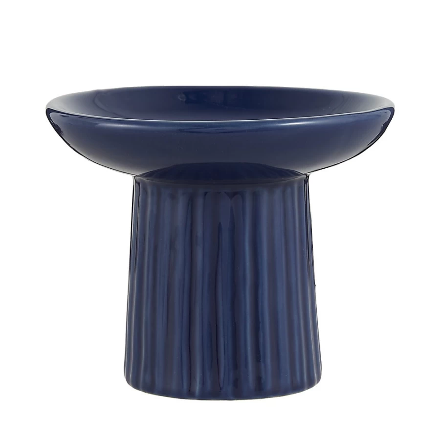 PetSmart Whisker City Boho Navy Cat Saucer Bowl, 0.5 Cup Capacity, Raised Elevated Design for Cats