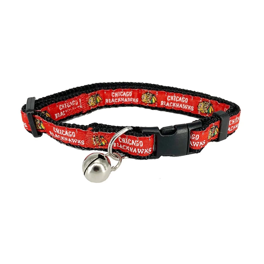 PetSmart Chicago Blackhawks Cat Collar - Team Logo Pet Collar for Cats, Adjustable Black Hockey Fan Accessory
