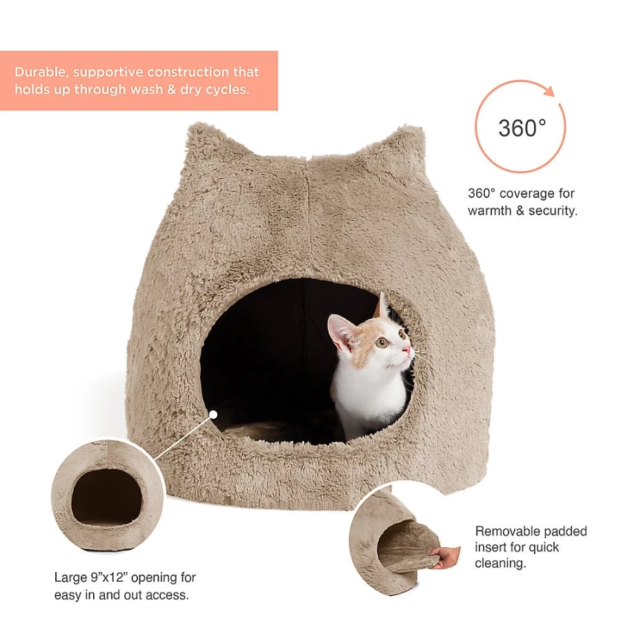 PetSmart Sheri Meow Hut Best Friends Covered Cat & Dog Bed - Cozy Pet Bed for Dogs and Cats