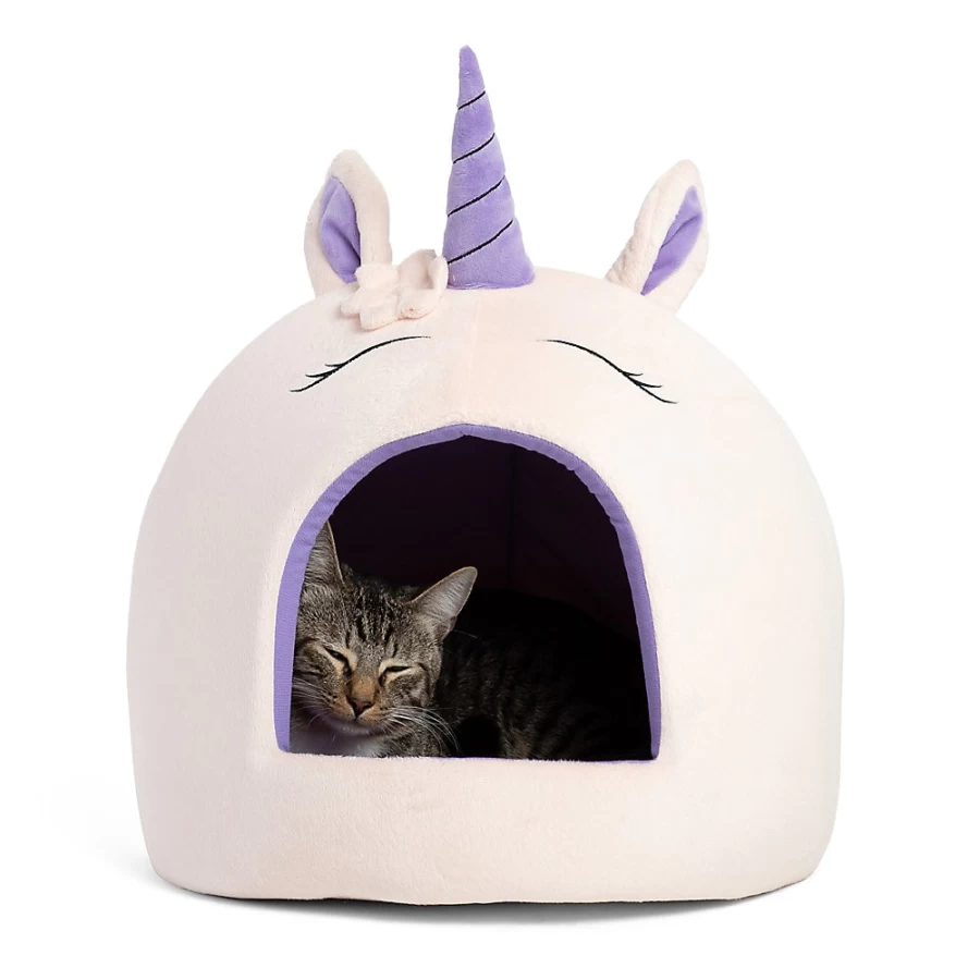 PetSmart Sheri Unicorn Novelty Hut Covered Cat & Dog Bed - Best Friends Cozy Pet House