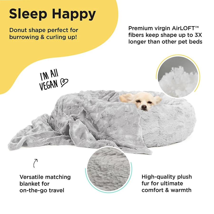 PetSmart Sheri Donut Lux 2-Piece Cat & Dog Throw Blanket Set - Best Friends Cozy Bed Blanket for Pets