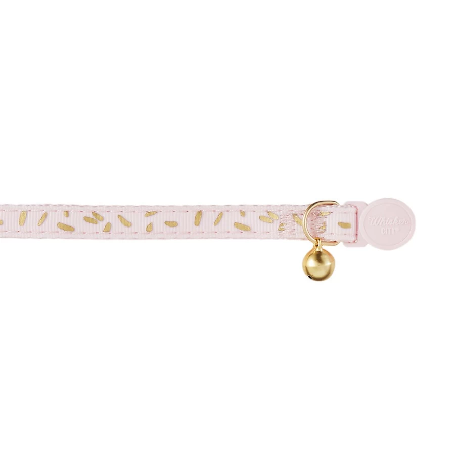 PetSmart Whisker City Pink & Gold Easy-Release Cat Collar – Safe Breakaway Kitten Collar