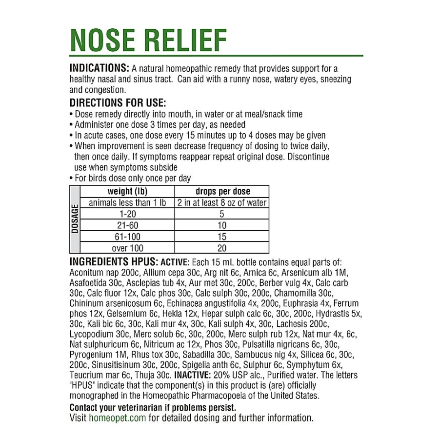 PetSmart HomeoPet Feline Nose Relief for Cats - Natural Nasal Congestion Remedy