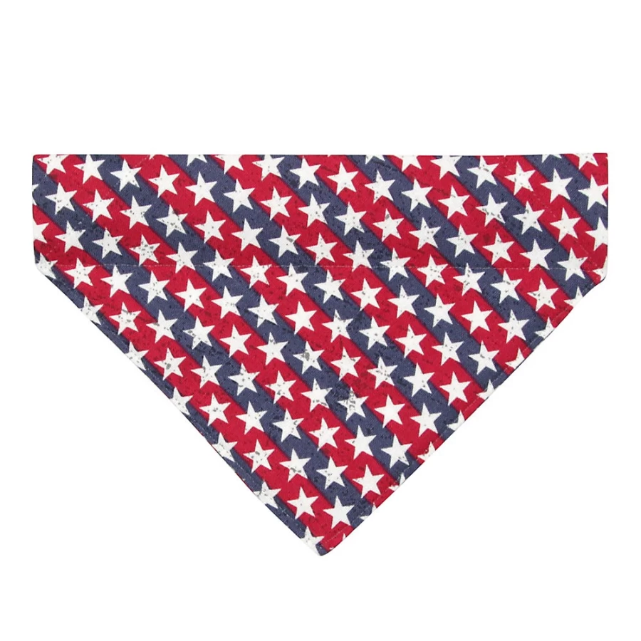 PetSmart Patriotic Americana Slide-On Cat Bandana by Cleo - Red, White & Blue Pet Accessory
