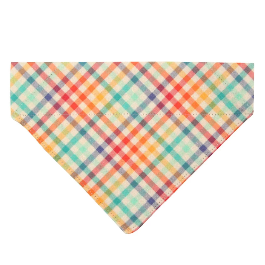 PetSmart Golden Hour Rainbow Plaid Slide-On Cat Bandana by Made By Cleo
