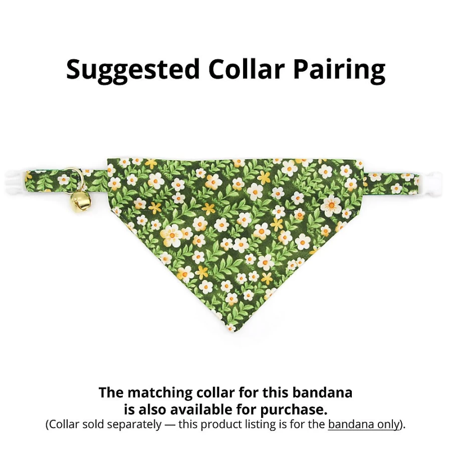 PetSmart Hazel Floral Slide-On Cat Bandana - Made by Cleo, Adjustable Comfort Pet Accessory