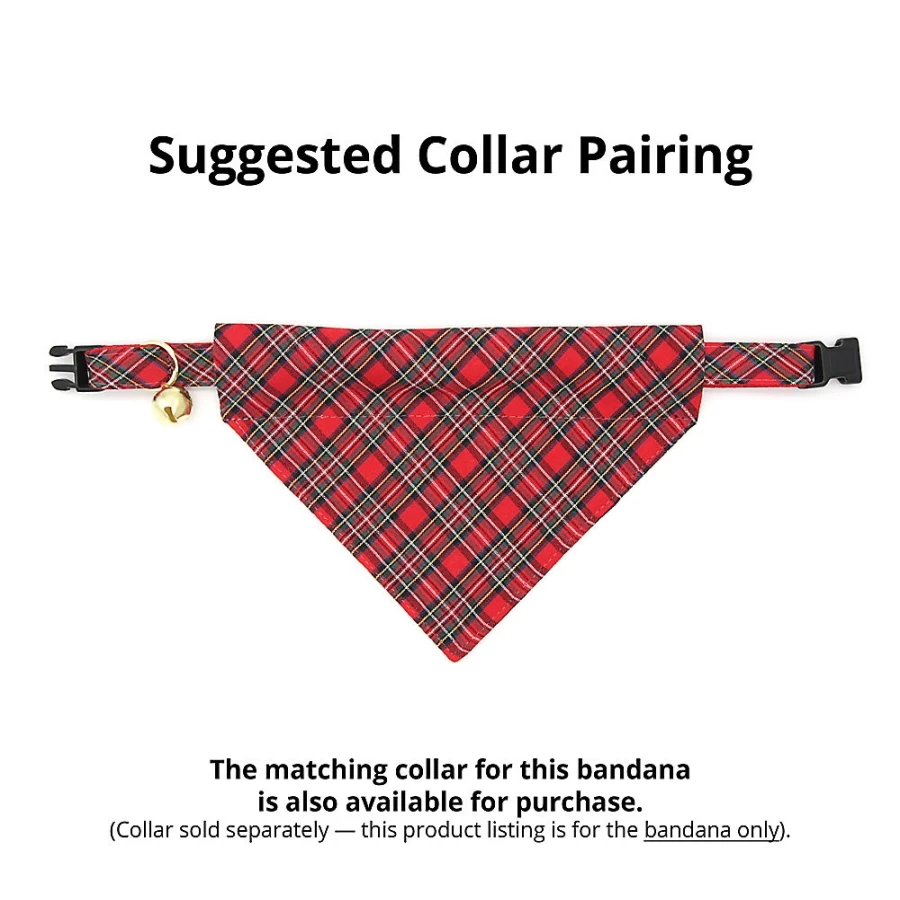 PetSmart Cleo Hearthside Plaid Slide-On Cat Bandana for Pets