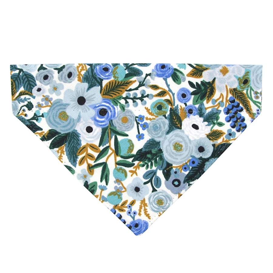 PetSmart Indigo Floral Slide-On Cat Bandana - Made By Cleo Garden Design