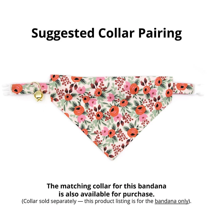 PetSmart Juliet Floral Slide-On Cat Bandana by Made By Cleo - Adjustable Comfort Pet Accessory