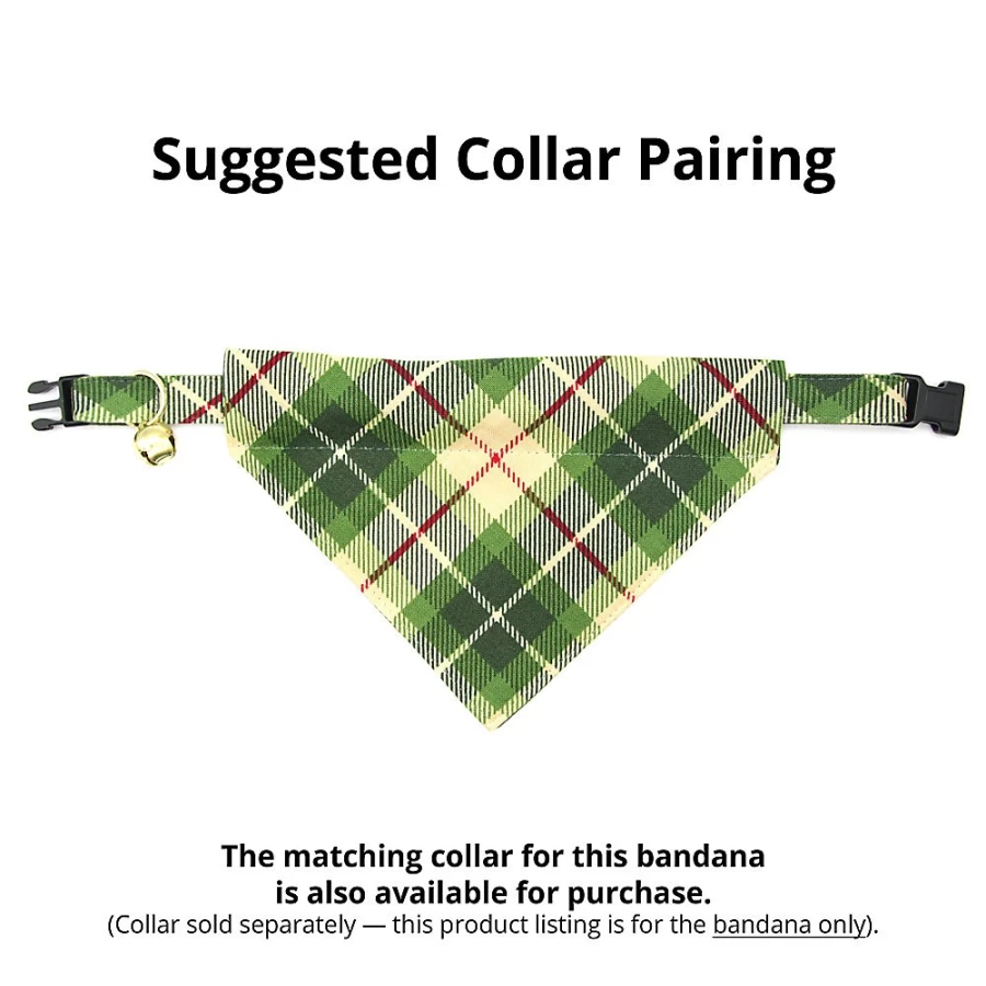 PetSmart Linden Plaid Slide-On Cat Bandana by Cleo - Adjustable Comfort Pet Accessory