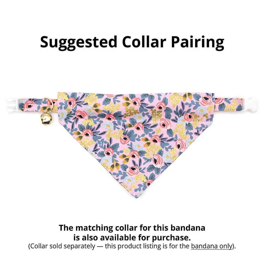 PetSmart Floral Slide-On Cat Bandana - Made By Cleo Ophelia, Adjustable Pet Bandana for Cats
