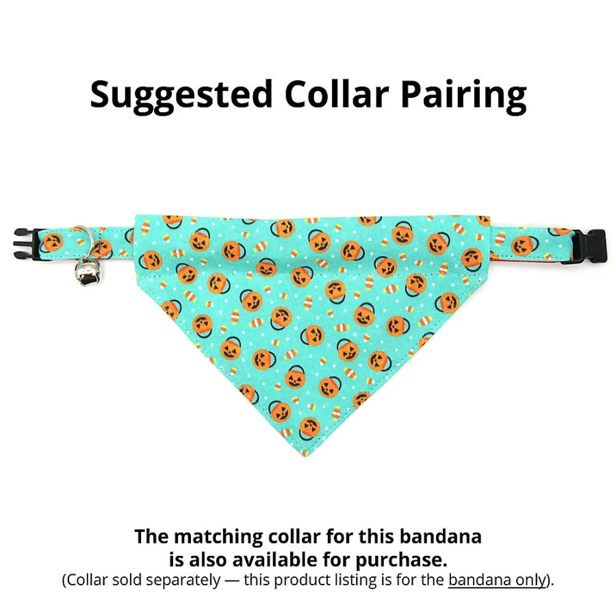 PetSmart Halloween Cat Bandana - Made By Cleo Party Pumpkins Slide-On Pet Accessory