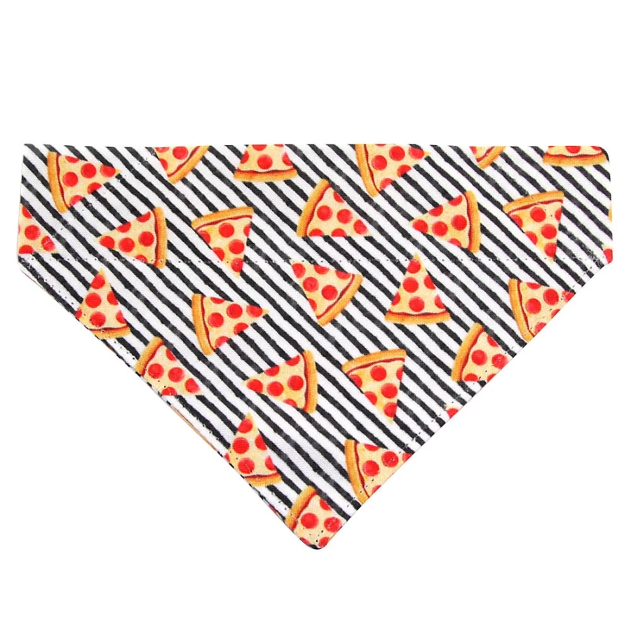 PetSmart Striped Cat Bandana - Pizza Party Design Slide-On Pet Accessory by Made By Cleo