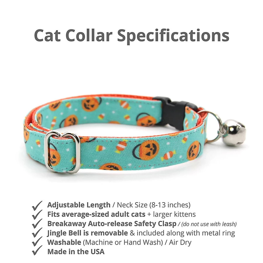 PetSmart Halloween Breakaway Cat Collar - Made By Cleo Party Pumpkins for Safe Festive Fun