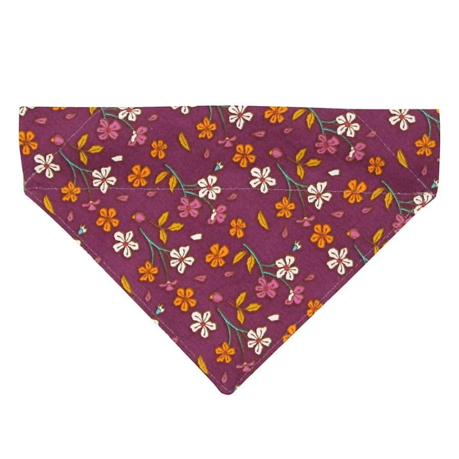 PetSmart Spiced Plum Floral Cat Bandana - Made By Cleo Slide-On Pet Accessory