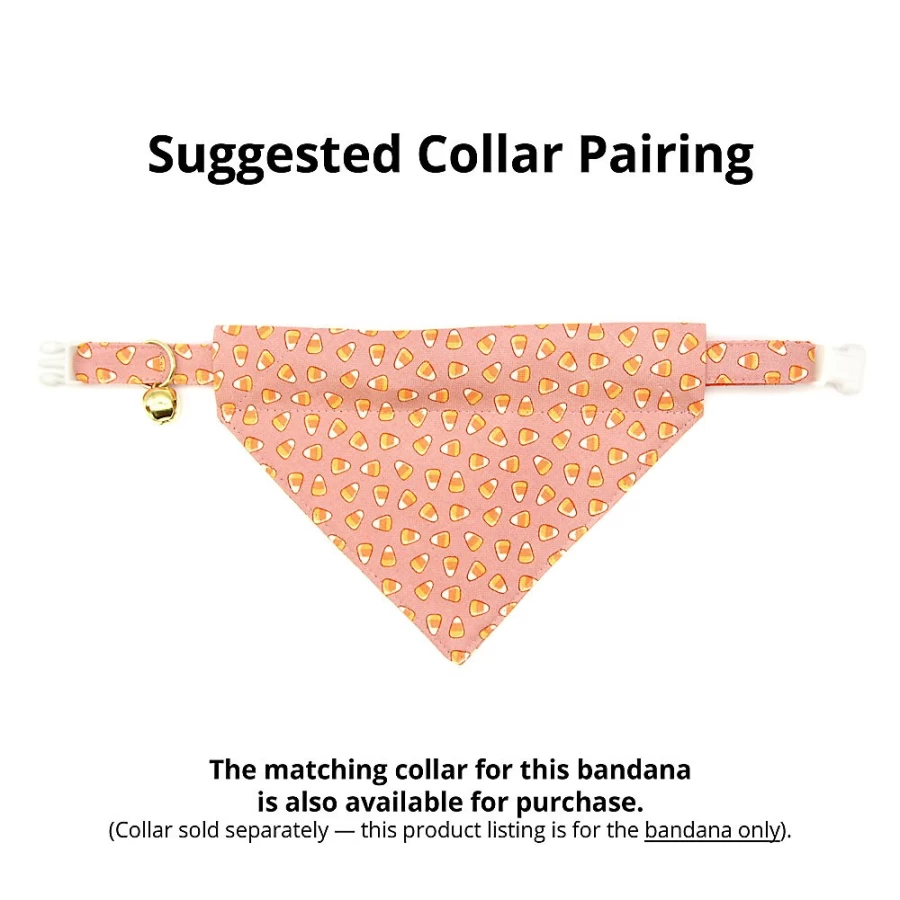 PetSmart Made By Cleo Candy Corn Cat Bandana - Sweet Tooth Slide-On Pet Bandana for Cats