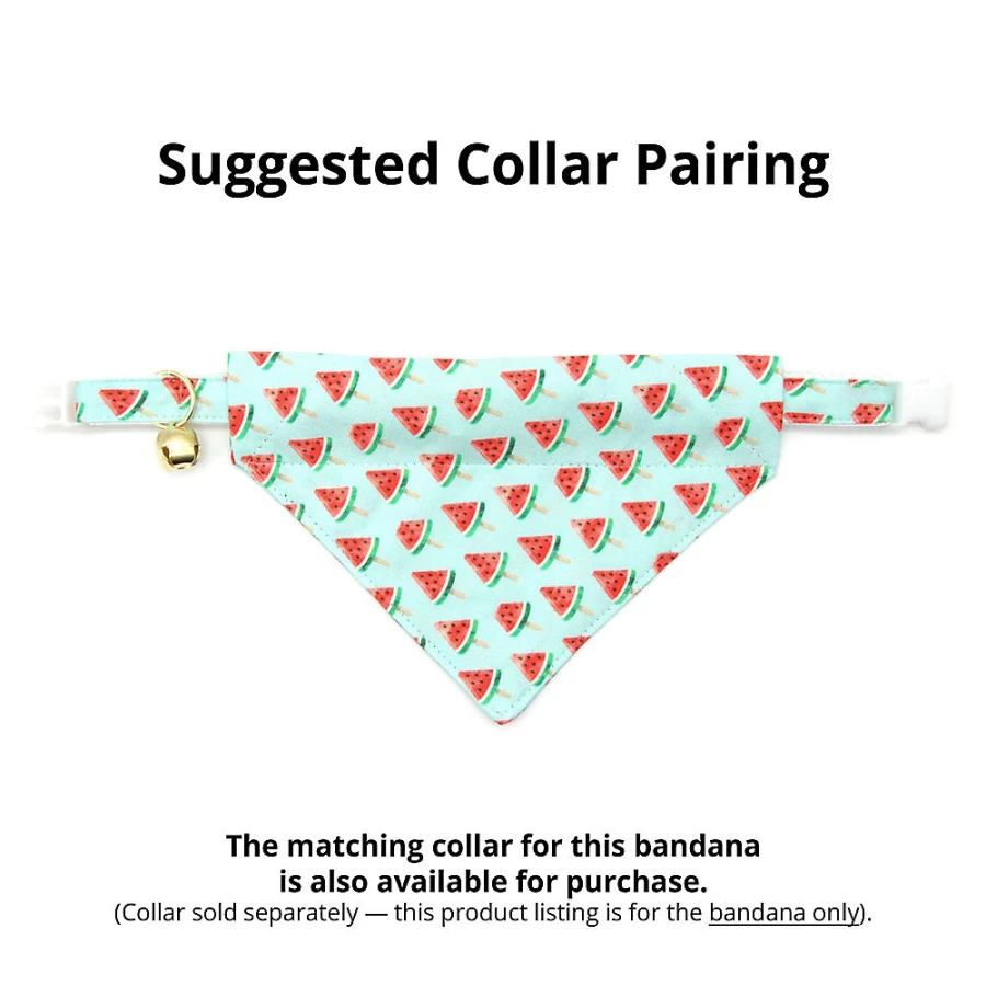 PetSmart Made By Cleo Watermelon Pops Slide-On Cat Bandana for Summer Fun