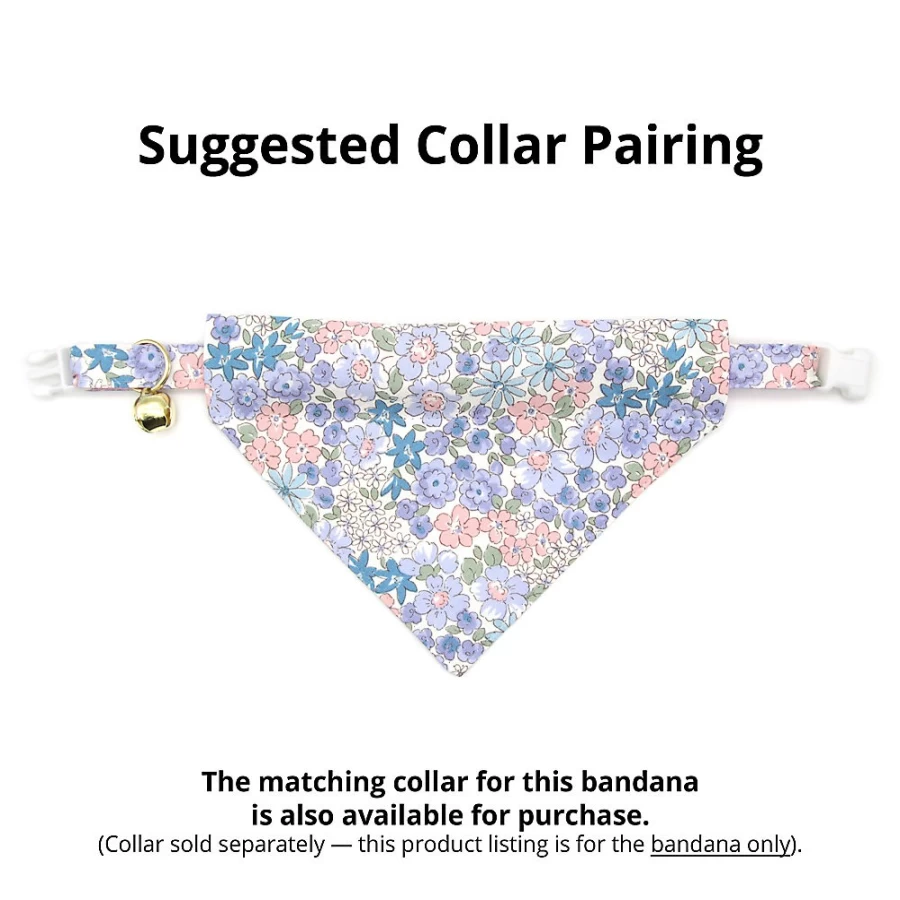 PetSmart Willow Floral Slide-On Cat Bandana - Made By Cleo, Adjustable Comfort Pet Accessory